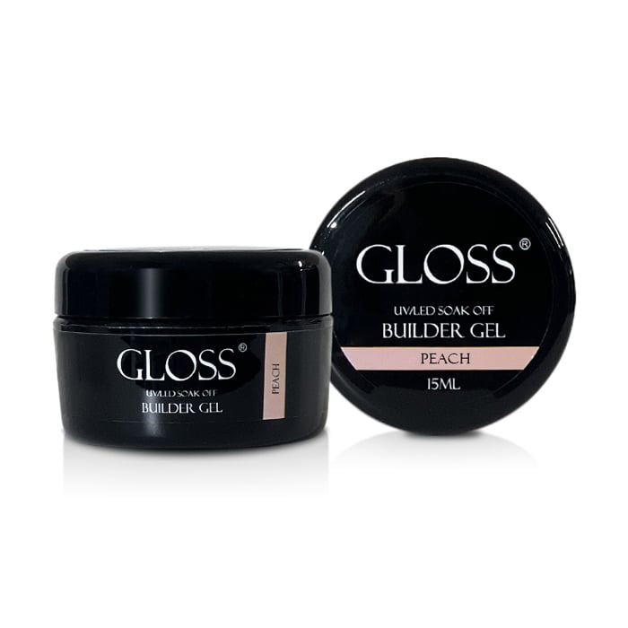 Однофазний гель для нігтів Gloss Builder Gel UV/LED Soak Off, Peach, 15 мл